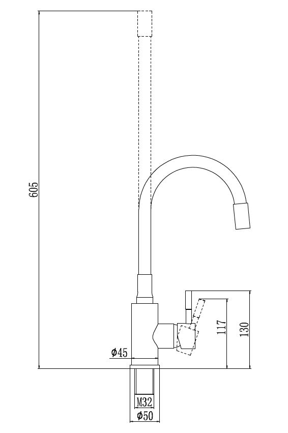 Смеситель с гибким изливом Savol S-SUS6002-01